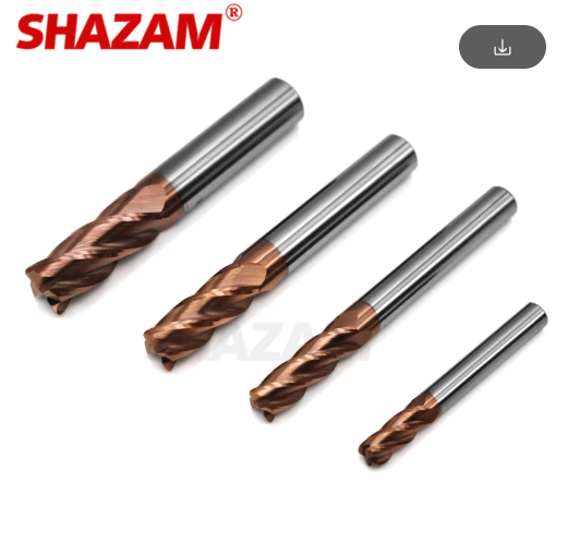 SHAZAM HRC55 Alloy-Coated Tungsten Steel CNC End Mill Set