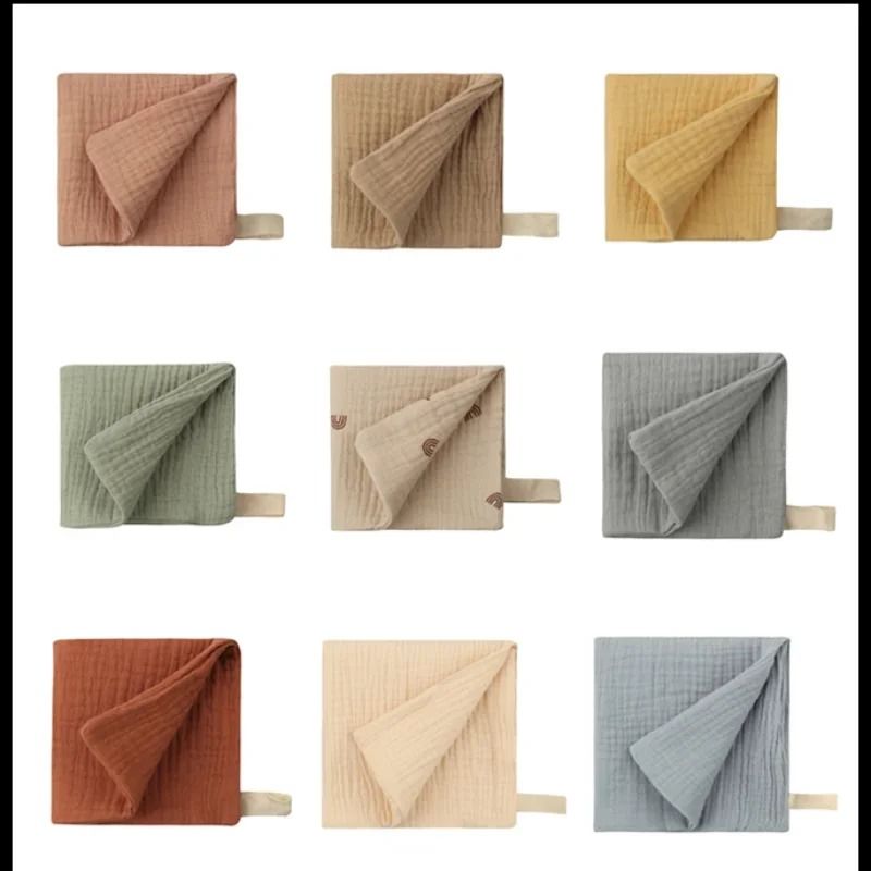Soft Muslin Baby Washcloth Set Cotton Gauze Newborn Face Towels Pack of 5