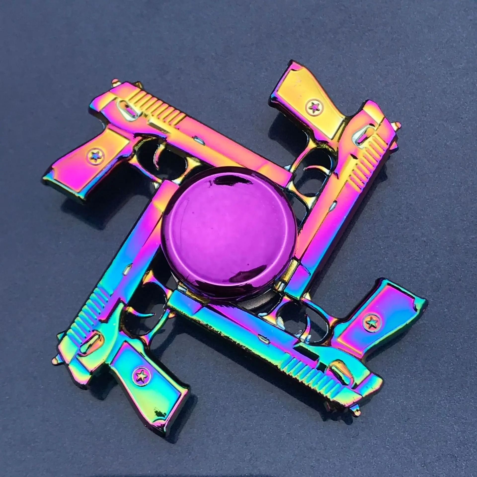 Metal Rainbow Gradient Fidget Spinner with Silent Bearing