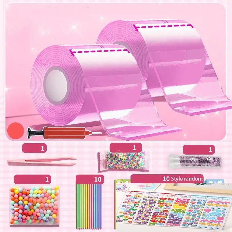 PET Nano Glue Knead Music Full Set | Double Sided Nano Tape Bubble Decompression Toy Kit