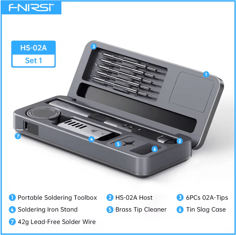 FNIRSI HS02 Smart Soldering Iron 100W with Adjustable Temperature and PD QC Fast Charging