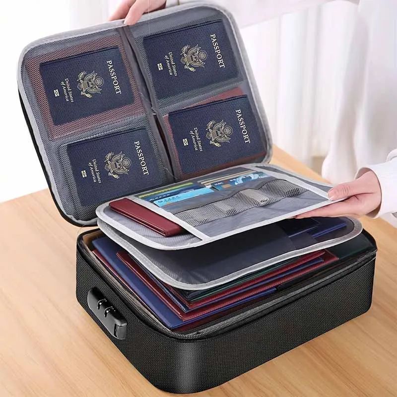 SecureShield Fireproof Document Bag – Water-Resistant Multi-Compartment File & Laptop Organizer