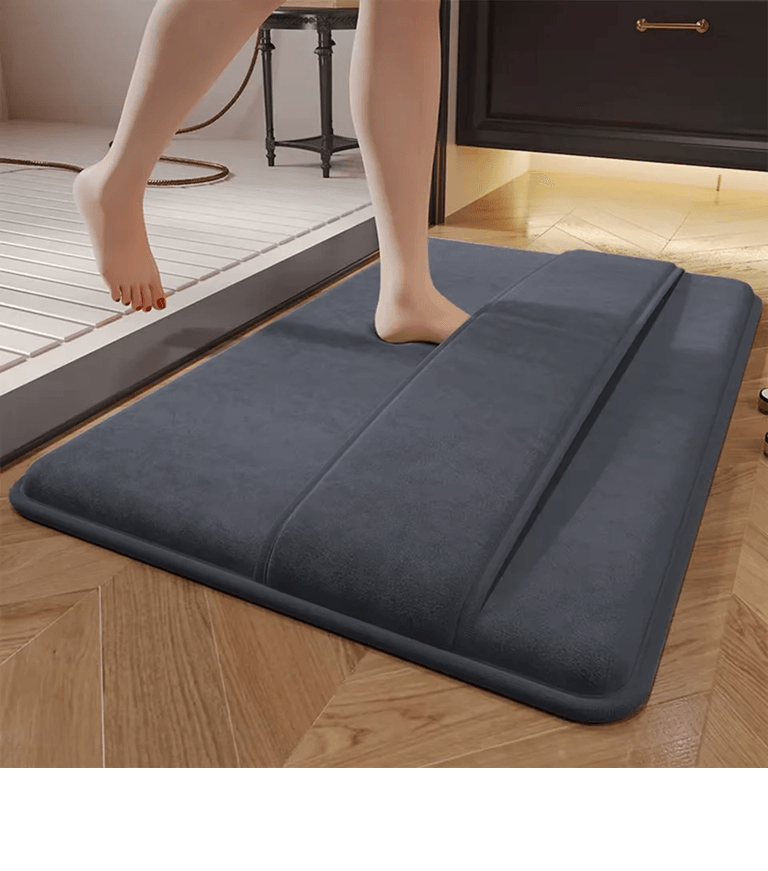 Super Absorbent Non Slip Coral Velvet Bath Mat – Quick Dry Bathroom Floor Mat
