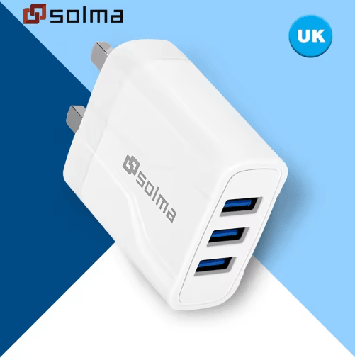 Universal 3 Port USB Travel Charger with EU US UK Plug