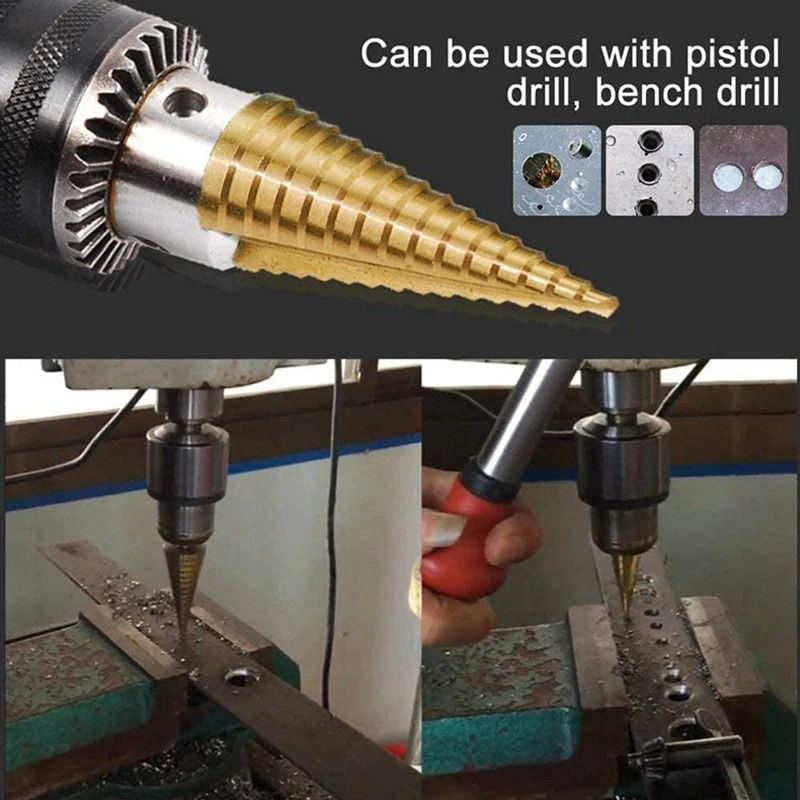HSS Titanium Coated Step Drill Bit High-Speed Steel Cone Tool