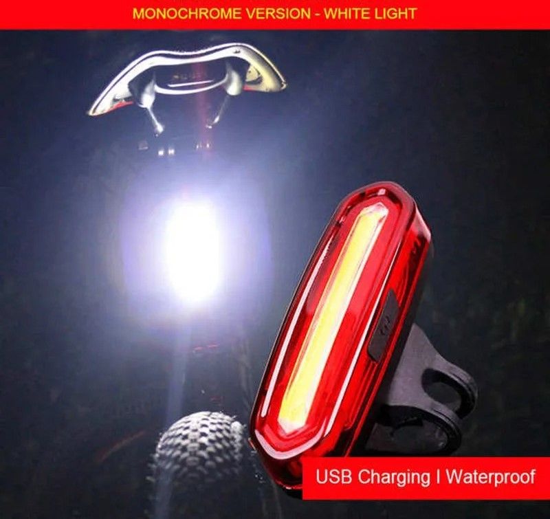 USB Rechargeable Bicycle Rear Taillight LED Safety Warning Lamp