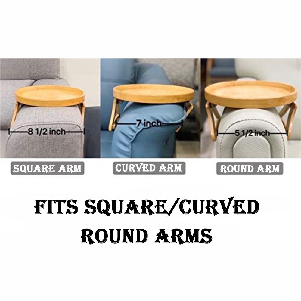 Wooden Sofa Armrest Clip On Tray Table