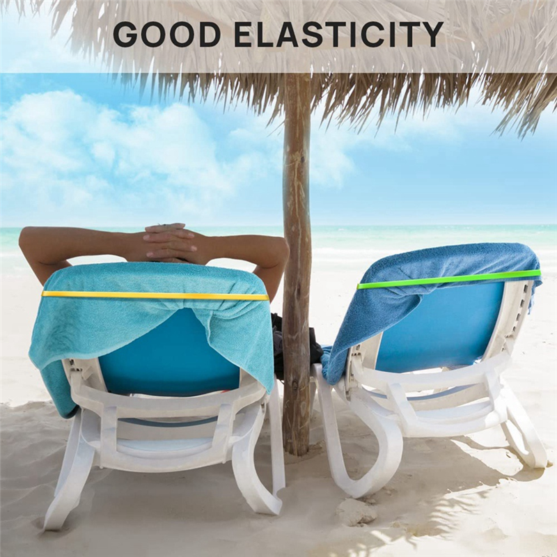 Elastic Beach Towel Bands Non Slip Beach Chair Towel Holder Straps Set
