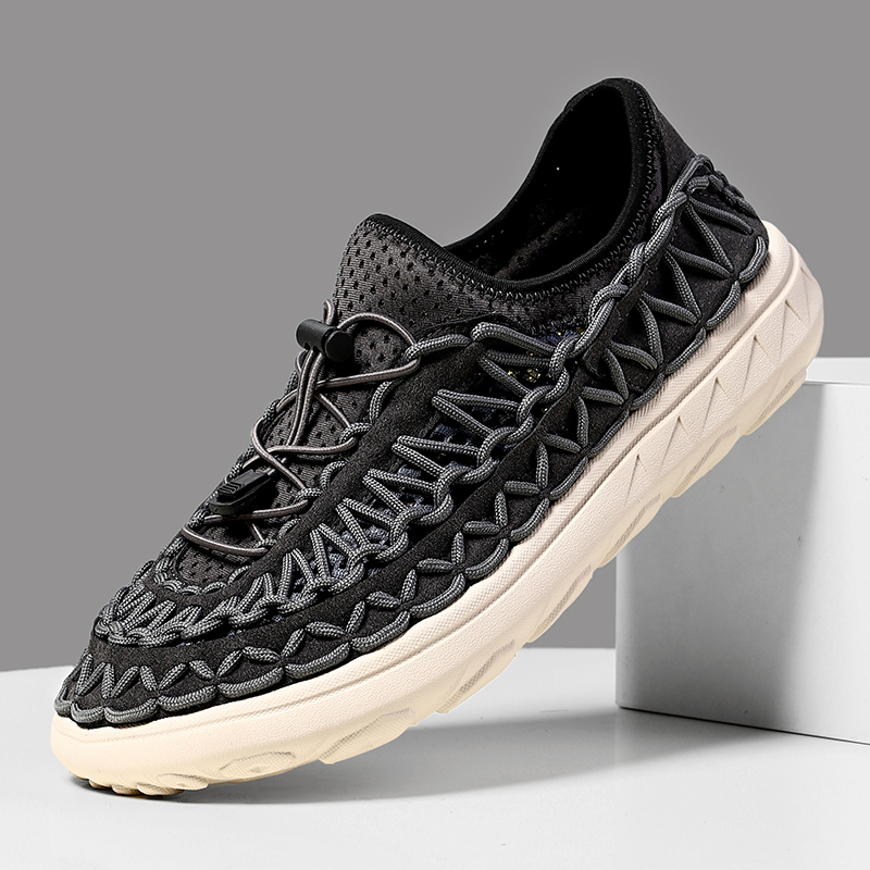 Mens Summer Sandals, Fashion Hand-woven Casual Shoes, High Quality Designer Sneakers