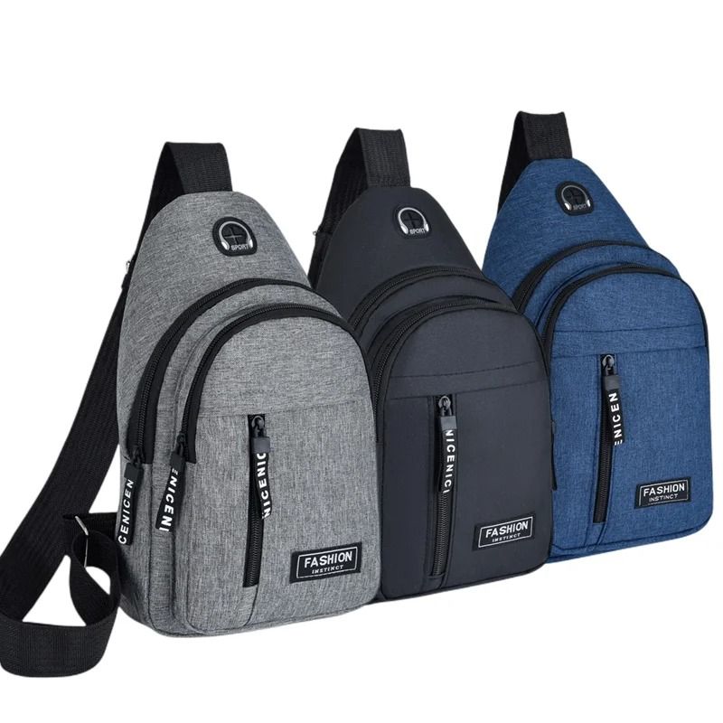 Mens Canvas Chest Bag Casual Crossbody Messenger Satchel