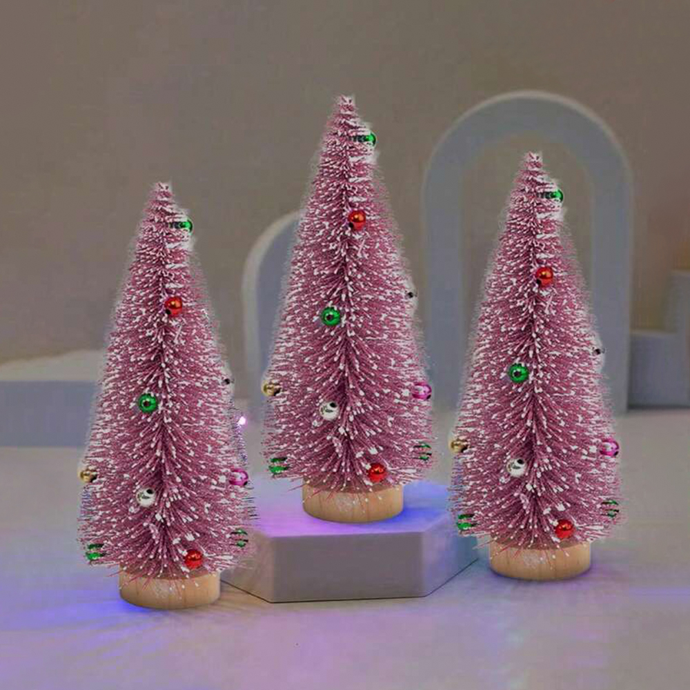 Mini Christmas Tree, Cedar Tree Snowflake, Pine Needle Tree, Tabletop Miniature, Doll House Festival, Snow Decor
