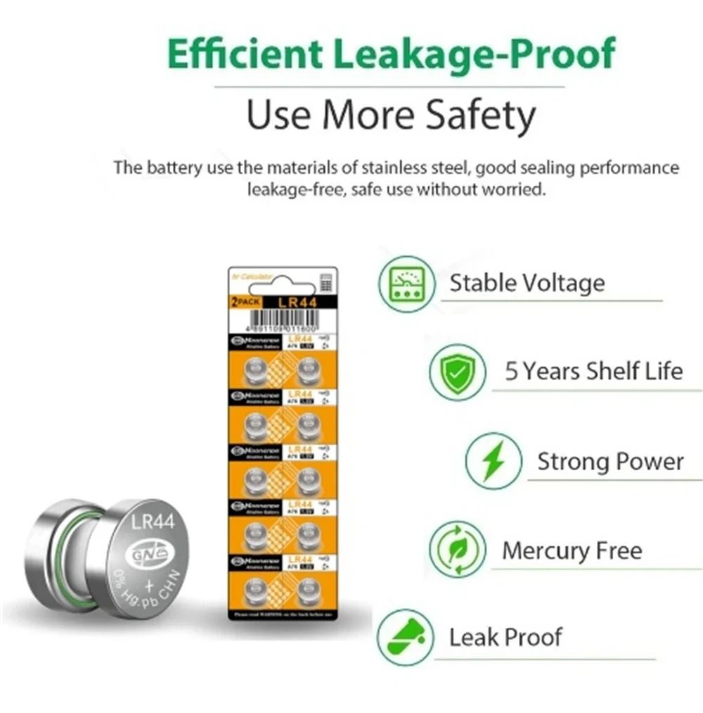 High Capacity LR44 Alkaline Battery Set
