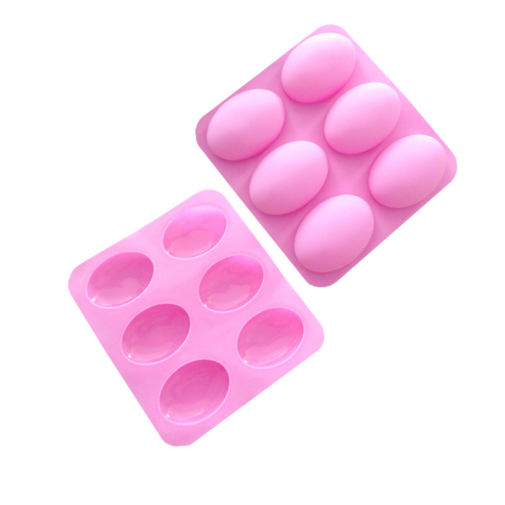 DIY Handmade Soap Mold Oval Rectangle, 6 Cavity Silicone Molds for Soap Making, Baking Pudding Chocolate Crafts Tray