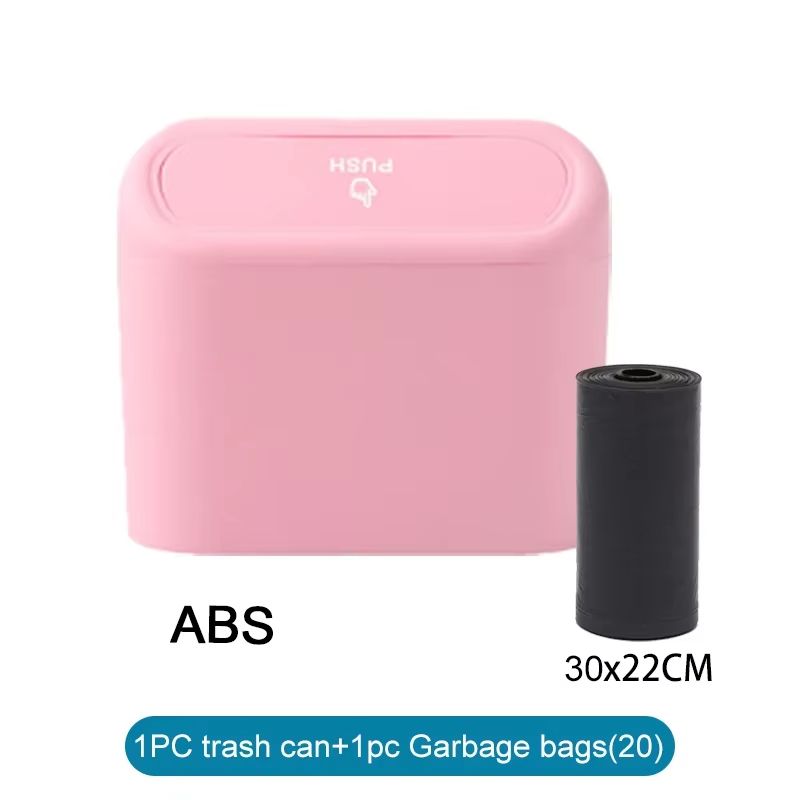Leak-Proof Car Trash Can with Lid Mini Garbage Bin and 300 Bags