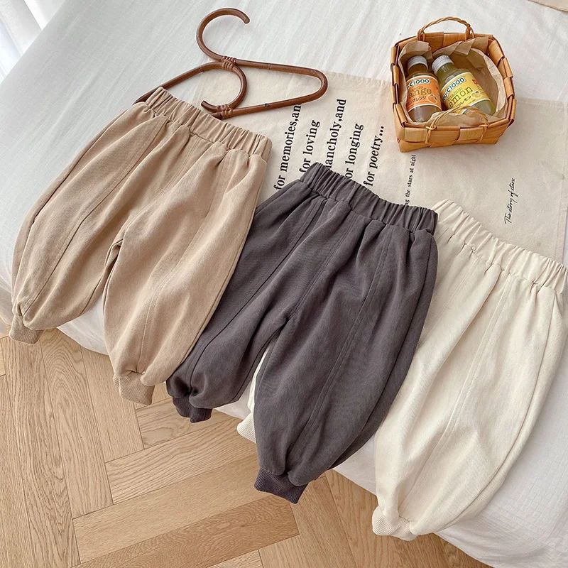 Toddler Unisex Solid Jogger Pants Stretch Casual Kids Sport Trousers