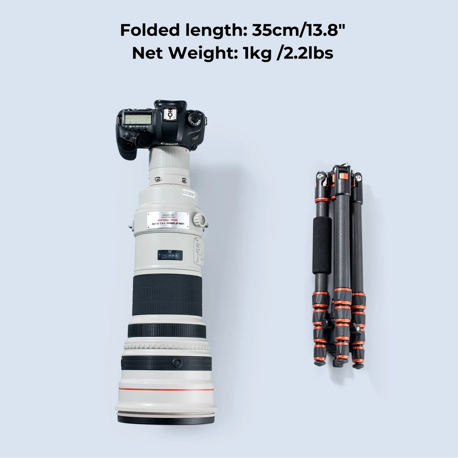 K and F Concept Carbon Fiber Travel Camera Tripod 60 Inch with 360 Ball Head