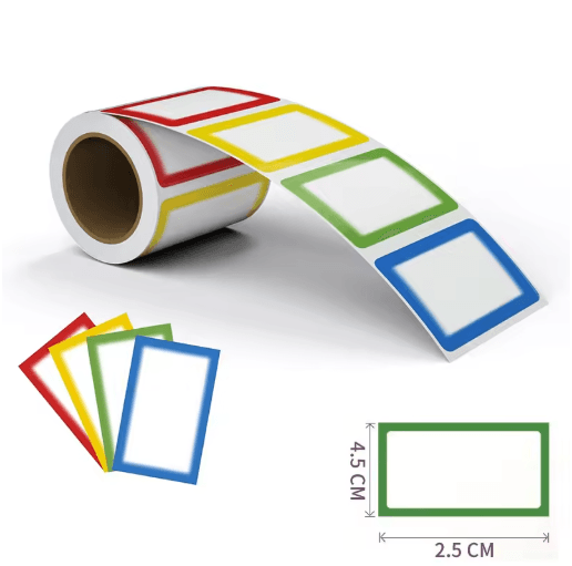 Colorful Blank Name Sticker Roll 250pcs Handwritten Labels for School Bottles and Classroom Use
