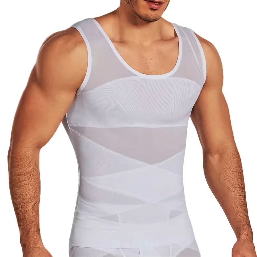 SlimFit Mens Compression Tank Breathable Tummy Control Body Shaper