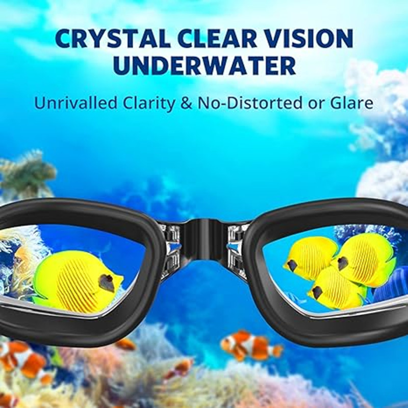 Clear Seal Anti Fog Swim Goggles for Adults with Earplugs UV Protection Leakproof Comfort Fit
