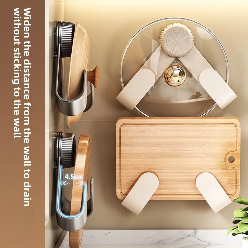 Nexus Wall Mount | Minimalist No-Punch Pot Lid & Cutting Board Holder