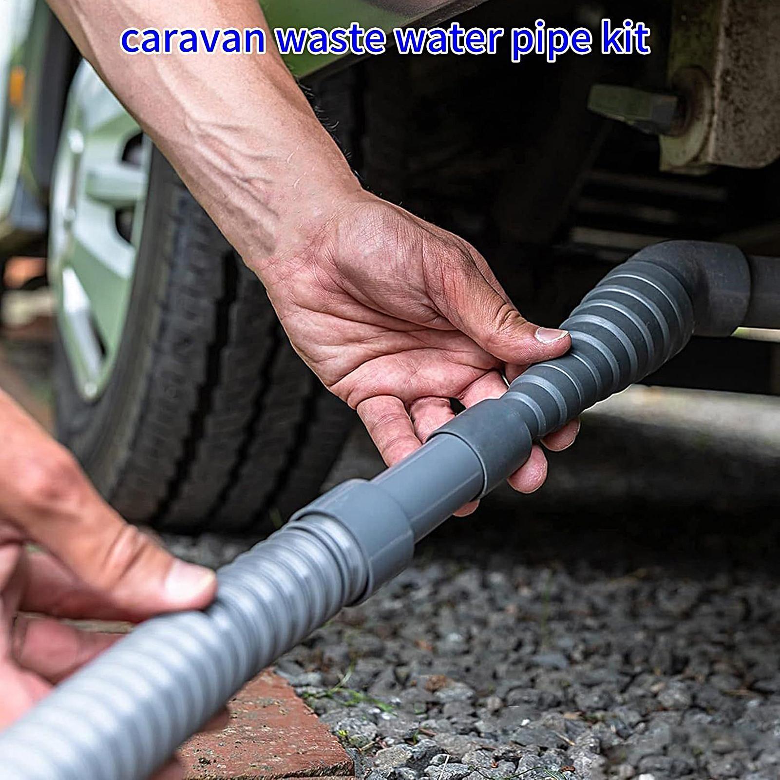 Foldable RV Sewer Hose Kit with Adjustable Leakproof Adapter