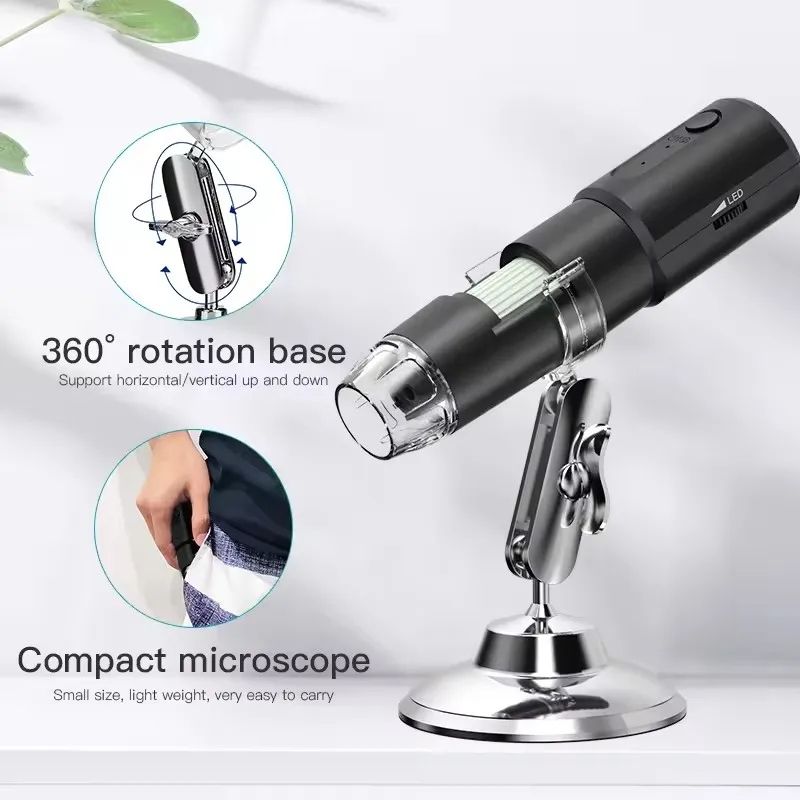 Digital Microscope WiFi, Wireless Electron Dermatoscope for Scalp, Skin & Jewelry Inspection