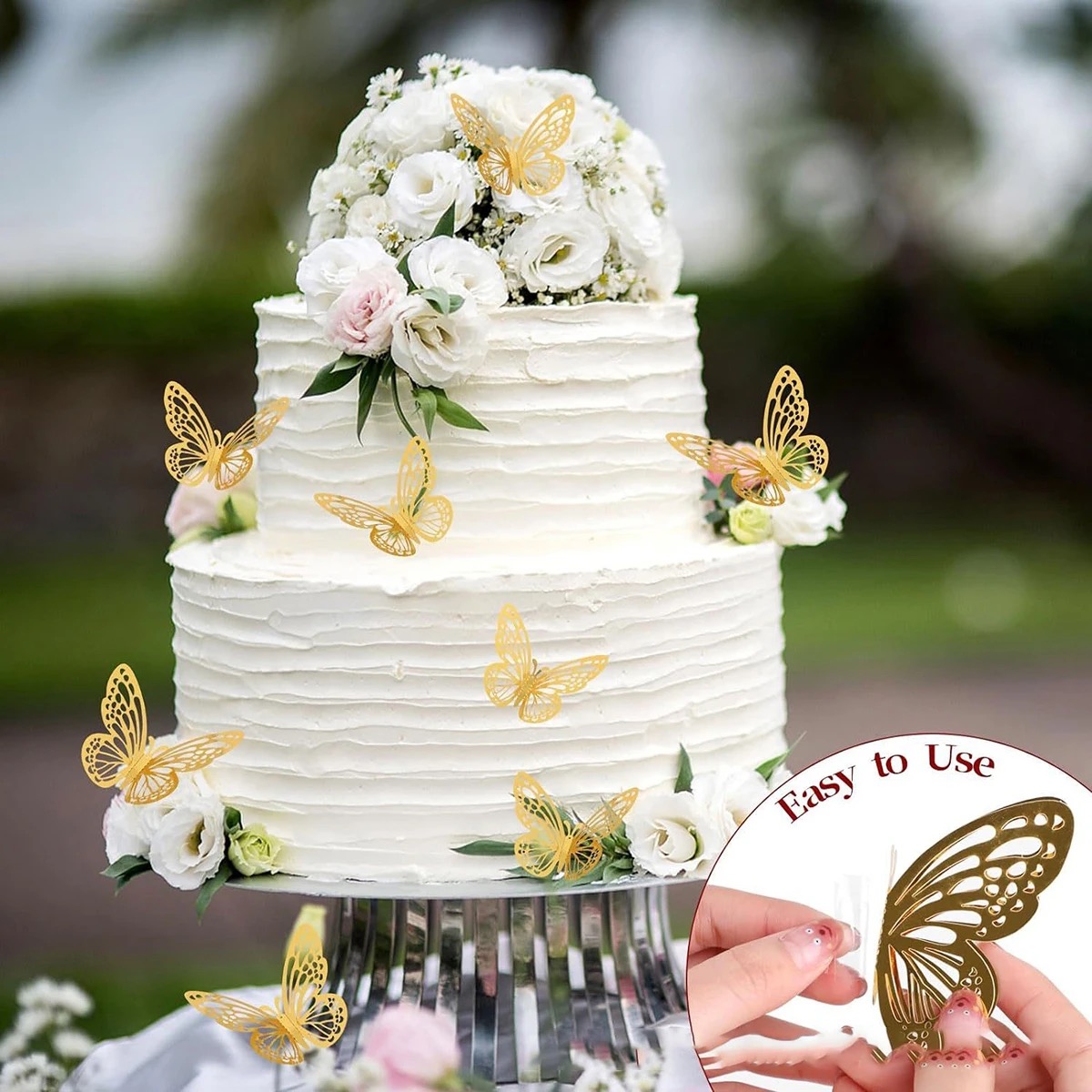 Gold Butterfly Decorations for 3D Butterfly Wall Decor Styles for Party Room Cake Decor