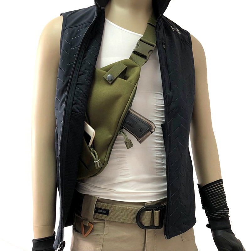 Concealed Carry Tactical Chest Bag Anti Theft Crossbody Holster Pack