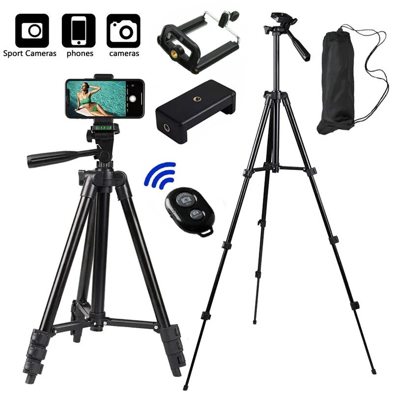 Lightweight Camera Tripod with Phone Holder