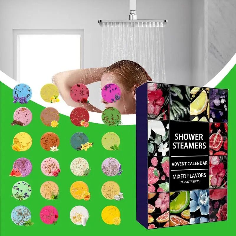 SerenityScents Shower Steamers Advent Calendar 24 Piece Aromatherapy Set