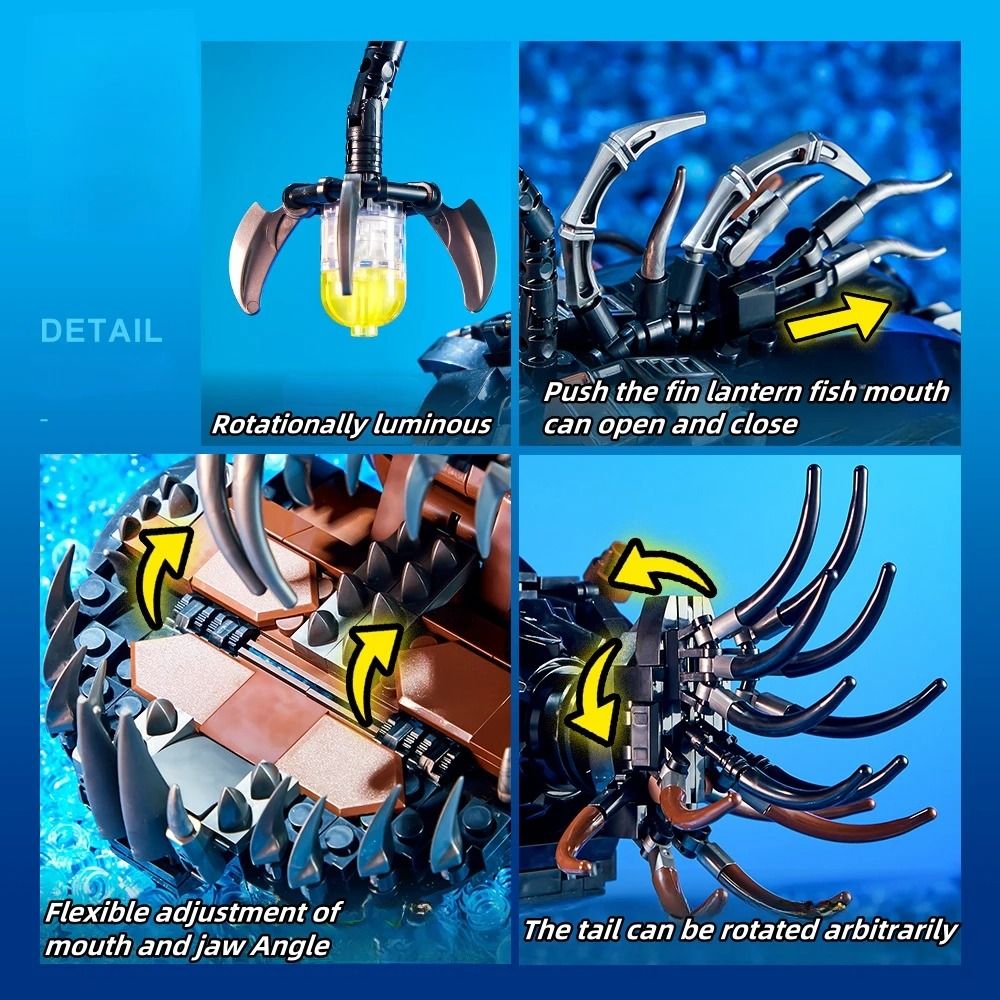 Mechanical Lantern Fish MOC – Deep Sea Angler Building Blocks – High-Yield Creative Interaction Hub