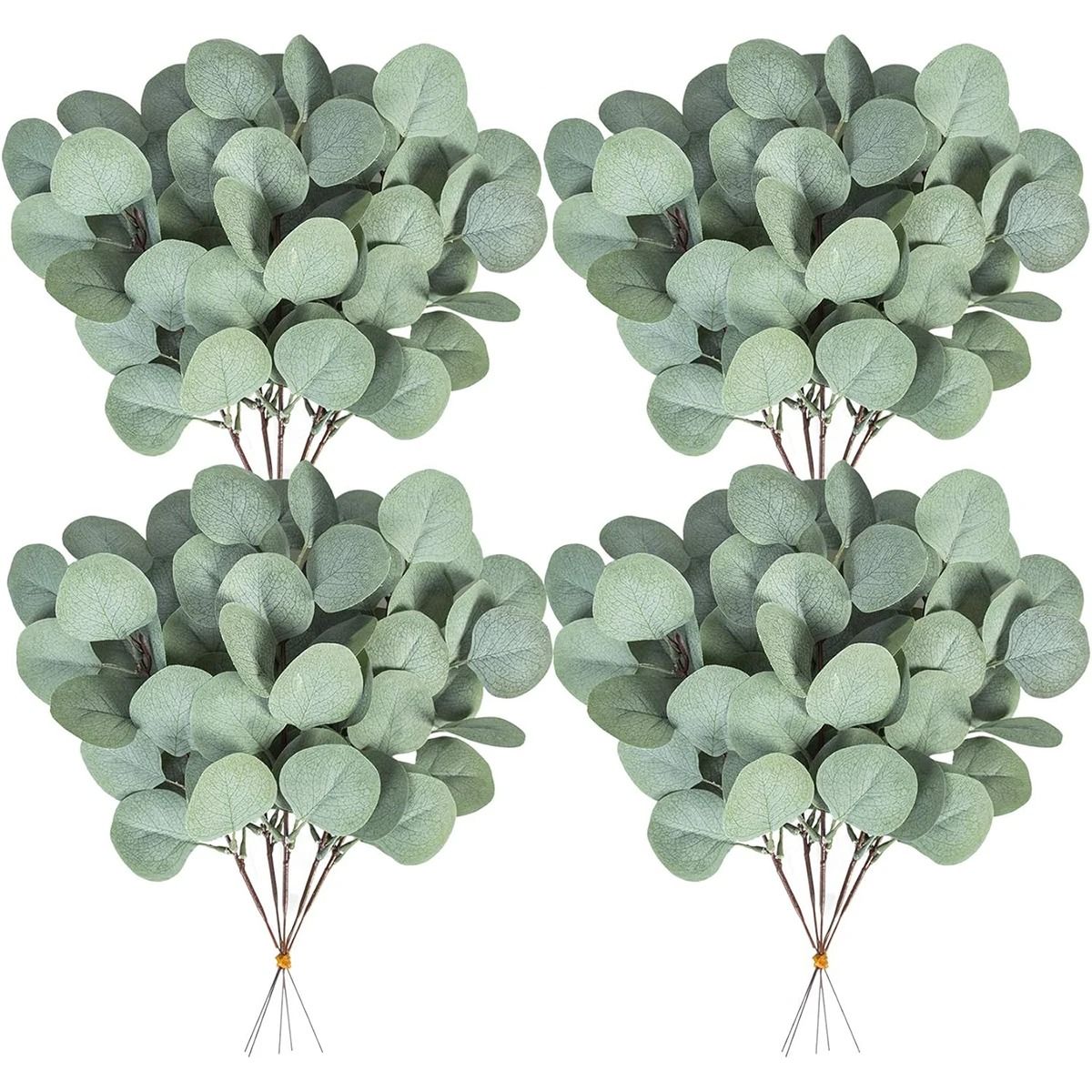 10Pcs Silk Eucalyptus Leaves | Artificial Silver Dollar Greenery | Faux Plants for Wedding Decor & Home Vase Filler