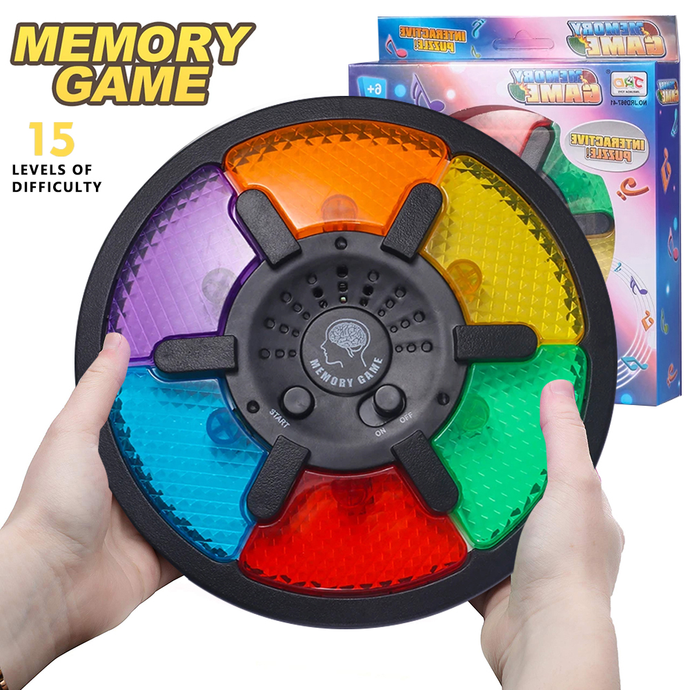 Creative Electronic Memory Game Toy, Handheld Puzzle Machine with Light & Sound for Kids & Brain Training