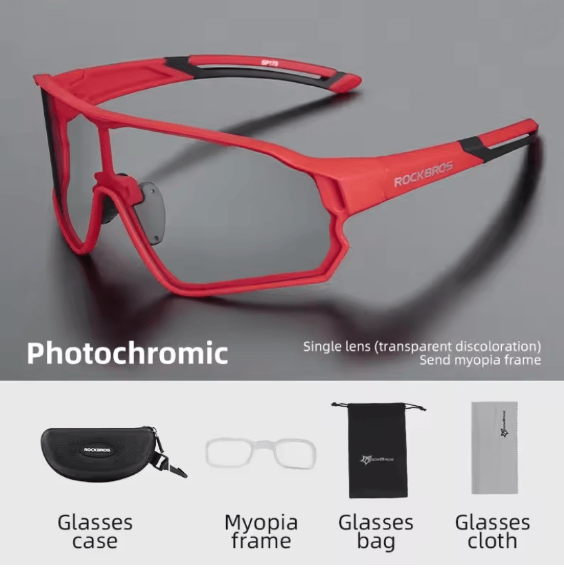 ROCKBROS Photochromic Cycling Glasses with UV400 Protection and Ultra-Light Frame