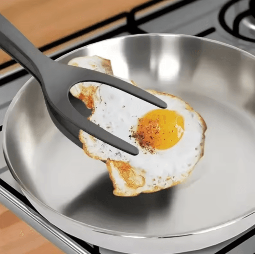 2-in-1 Egg Spatula Tongs – Pancake & Egg Flipping Tool