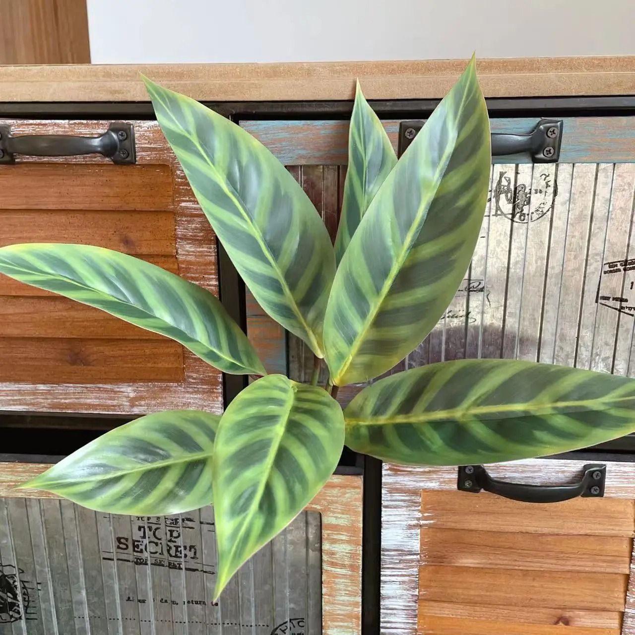 Fake Plants Leaf Apple Evergreen Peacock Leaves Artificial Greenery Home Decor