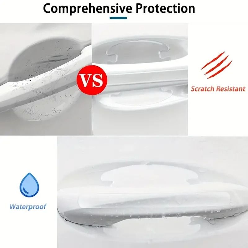 8-Piece Car Door Handle Scratch-Proof Protective Sticker Set