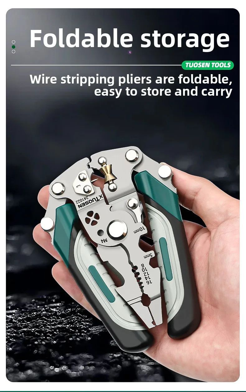 TUOSEN Multifunction Foldable Wire Stripper Pliers