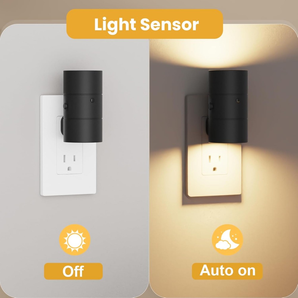 Dimmable LED Night Light, Plug Into Wall with Adjustable Brightness and Light Sensor, for Bedroom, and Hallway
