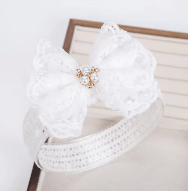 Lace Pearl Baby Headband