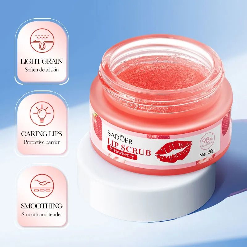 Fruit Series Strawberry Lip Scrub – Revitalizing Dead Skin Removal & Brightening Therapy