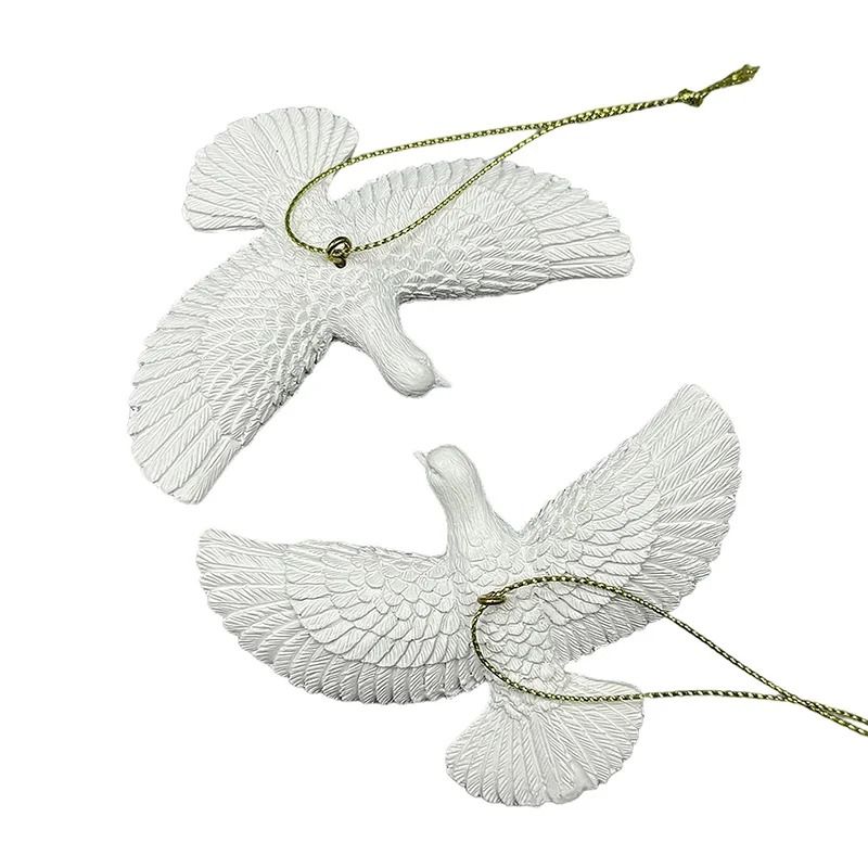 Elegant Dove Ornament Resin Bird Statue Christmas and Home Decor
