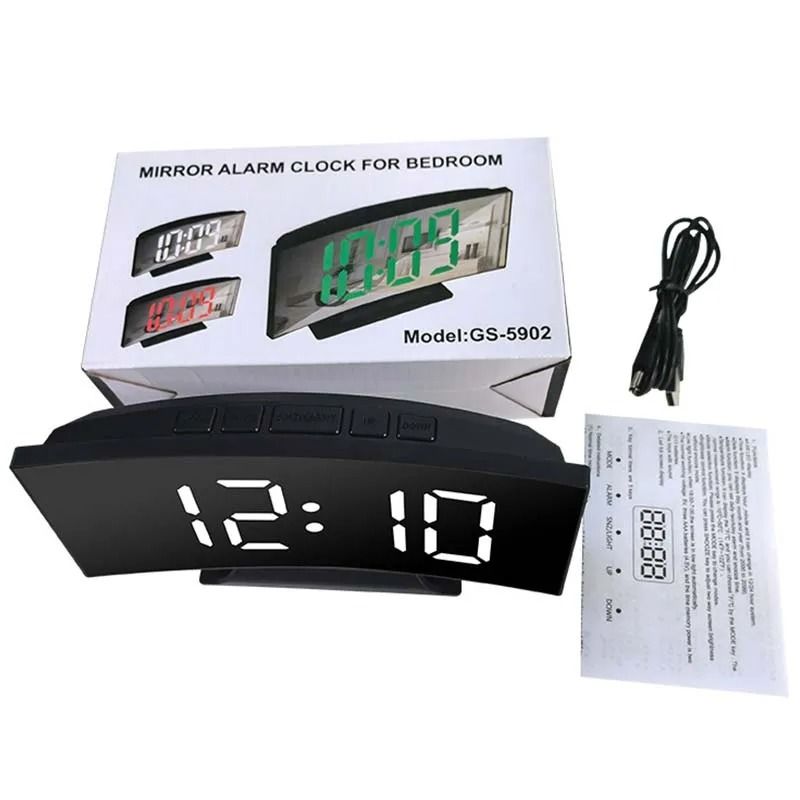 LED Digital Alarm Clock Large Display Bedside Clock with Temperature and Calendar