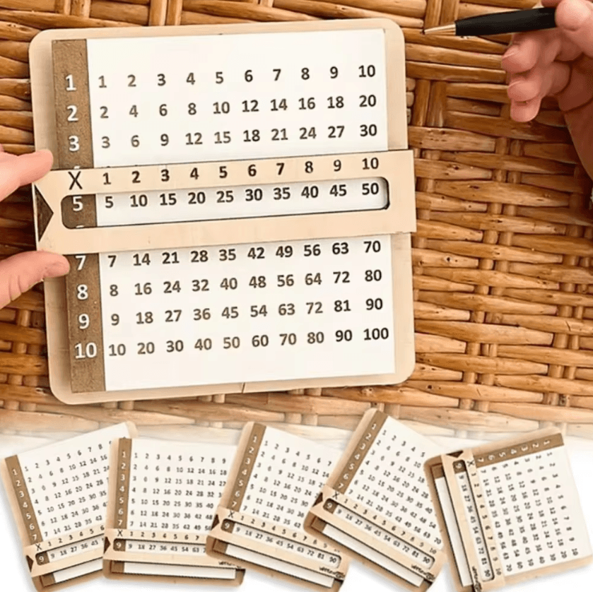 Montessori Wooden Multiplication Learning Board – Interactive Math Counting Toy for Kids
