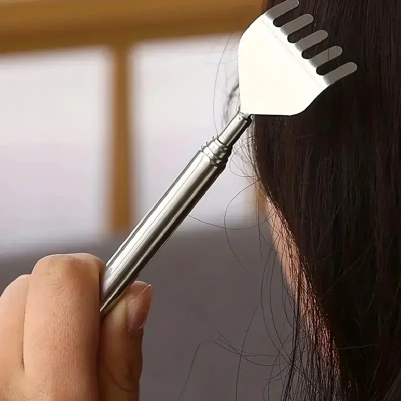 Stainless Steel Retractable Back Scratcher, Extendable Portable Itch Relief Tool, Nonticking Scratching Artifact