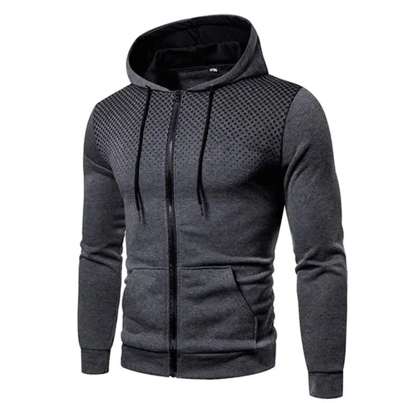 Mens Zip Up Fleece Bomber Jacket Hooded Casual Coat