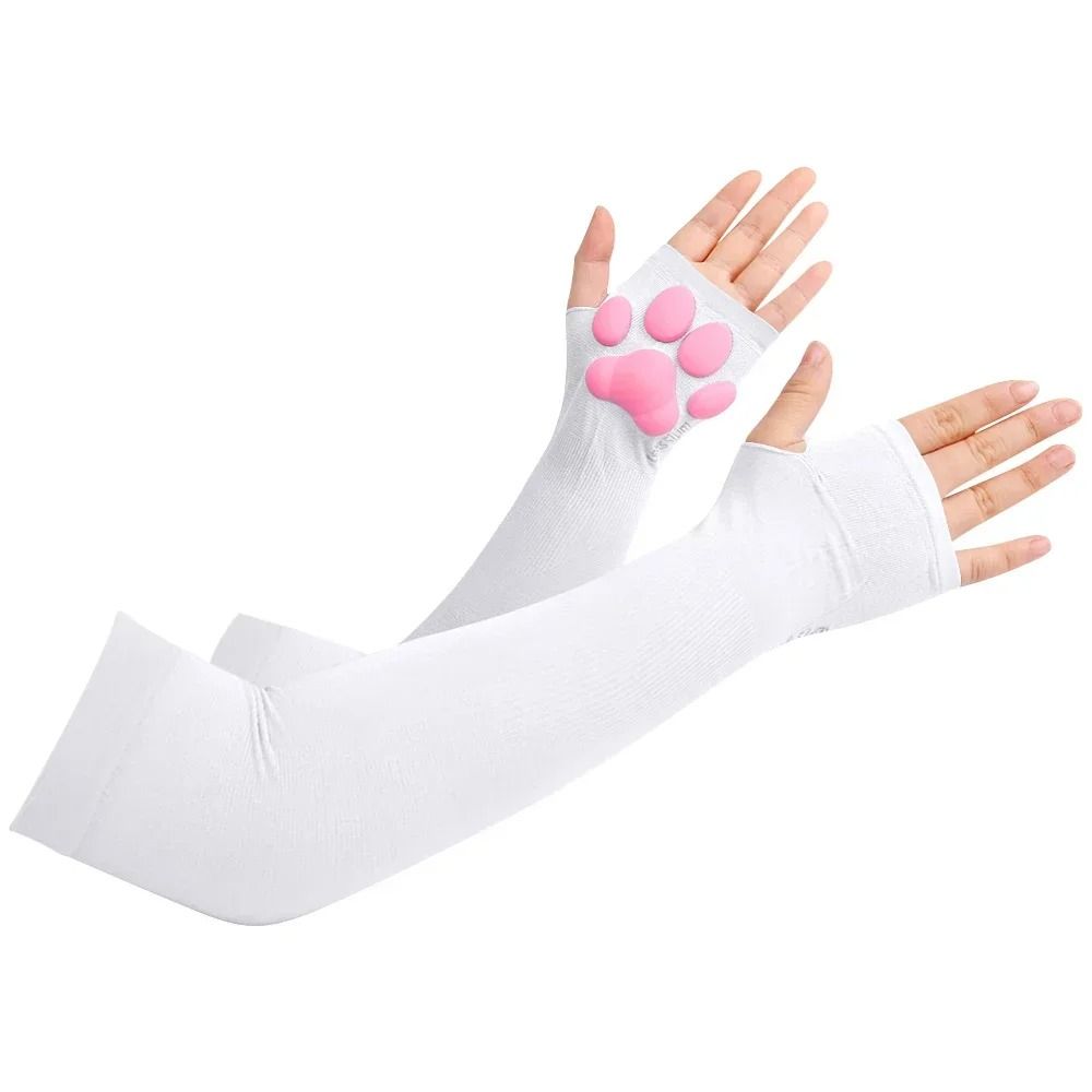 3D Cat Paw Sleeve Sun Protection Arm Cover Spandex Cat Paw Cosplay Gloves
