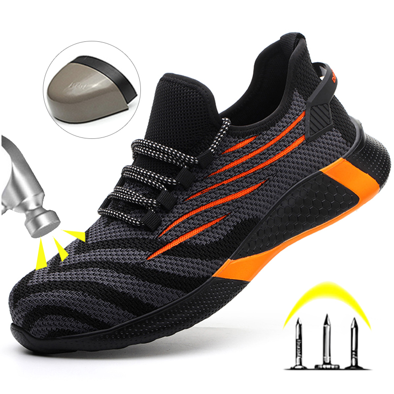 Indestructible Men Work Safety Boots Lightweight Anti-puncture Work Sneakers for Men