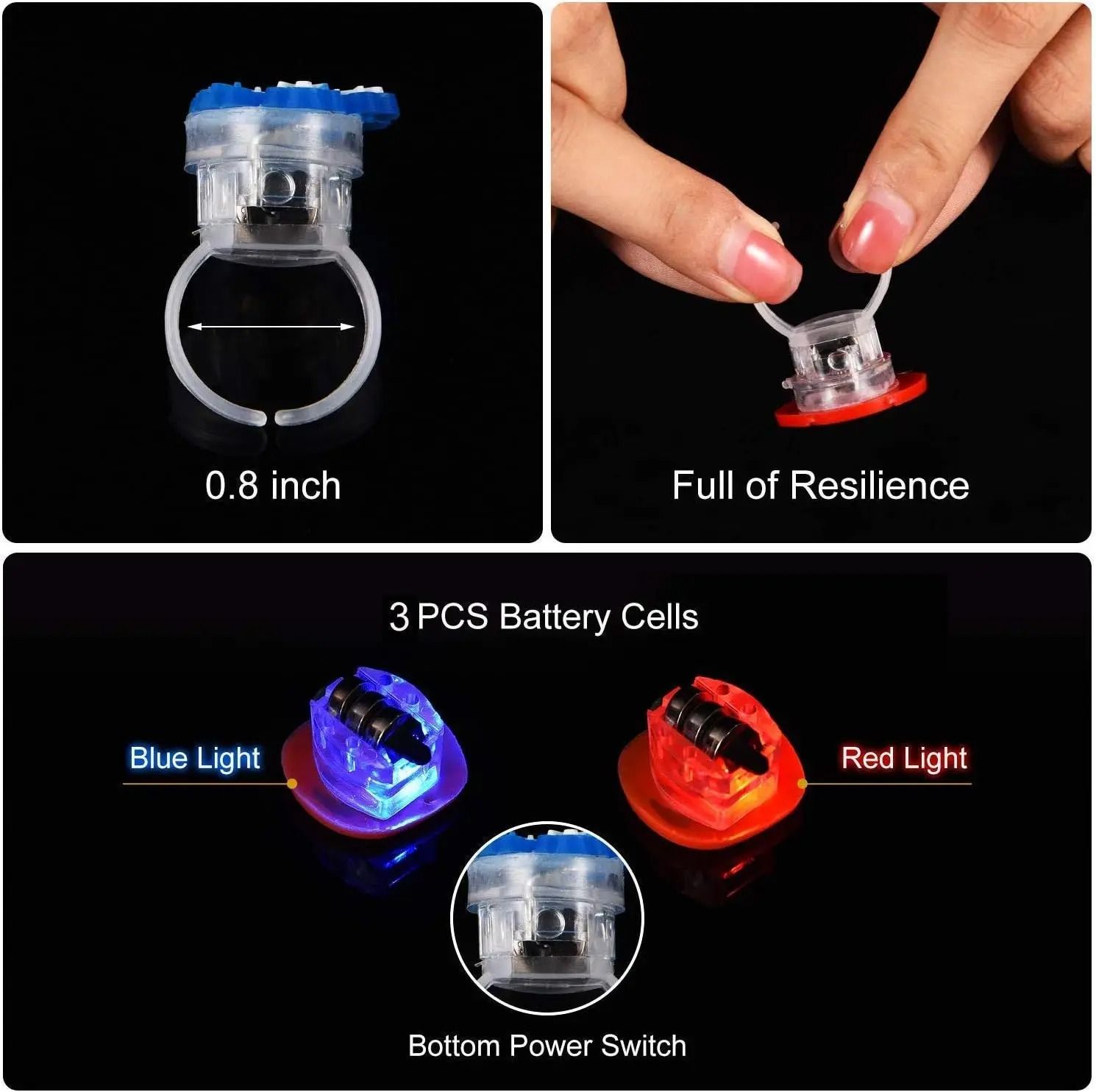 Christmas LED Flashing Rings – Festive Party Light-Up Toy Set