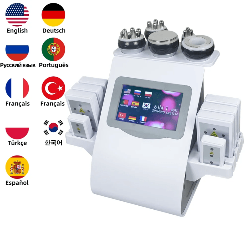 Professional 6 in 1 Cavitation Machine for Body Sculpting and Skin Tightening